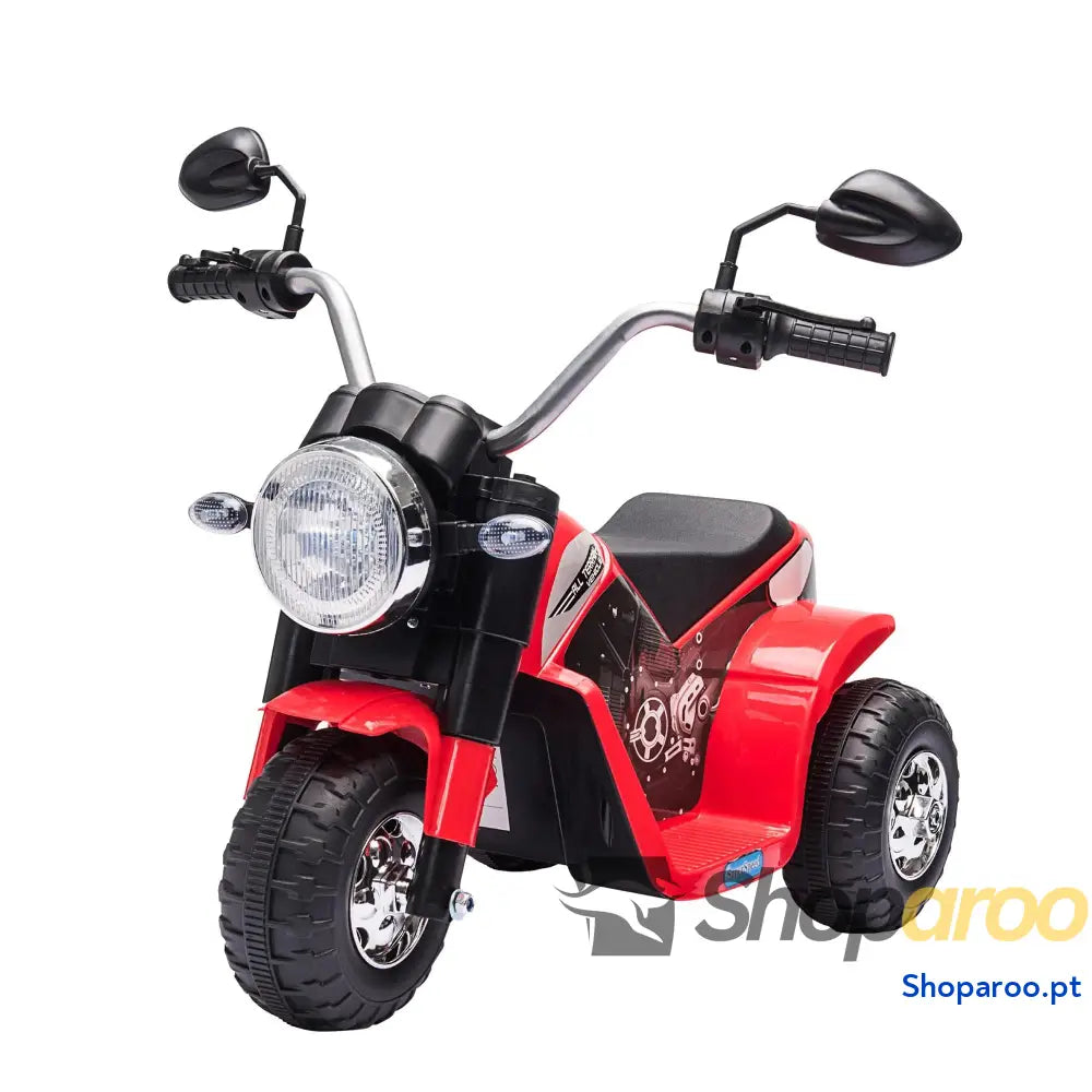 Motocicleta Elétrica Infantil com 3 Rodas Triciclo a Bateria 6V para Crianças de 18 36 Meses Farol Buzina 72x57x56cm