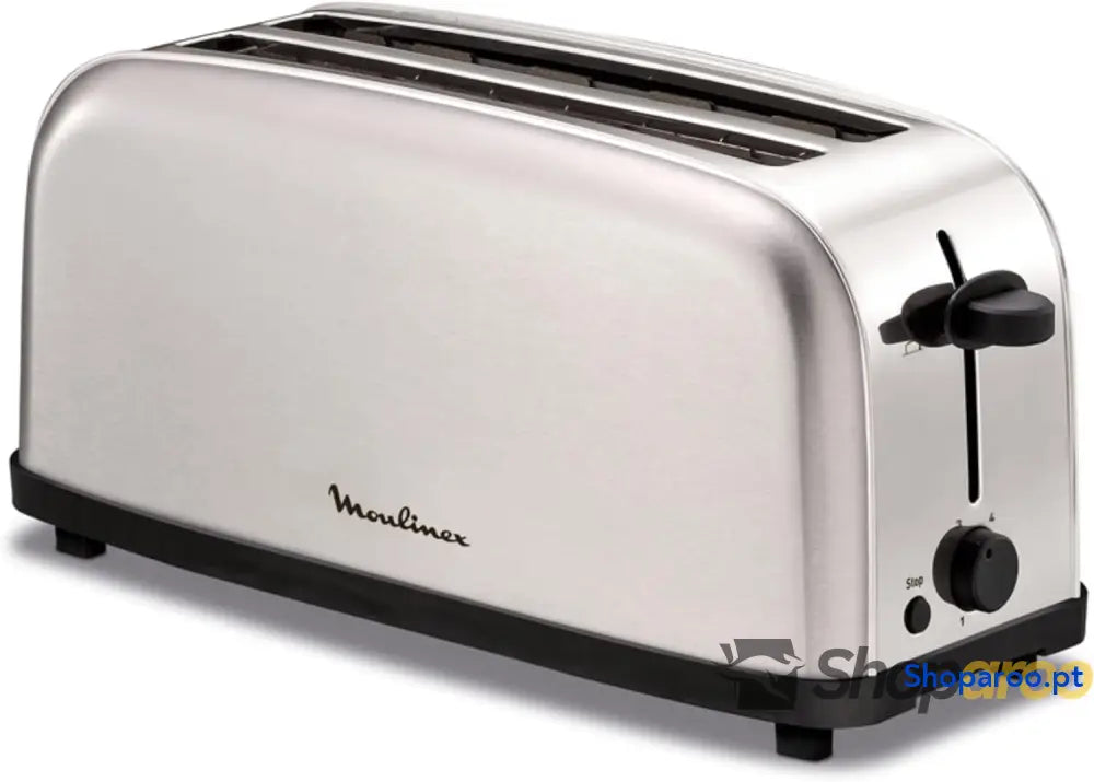 Moulinex Classic LS330D Torradeira de aço inoxidável 2 ranhuras longas e largas 1400 W 6 posições torrada função Stop