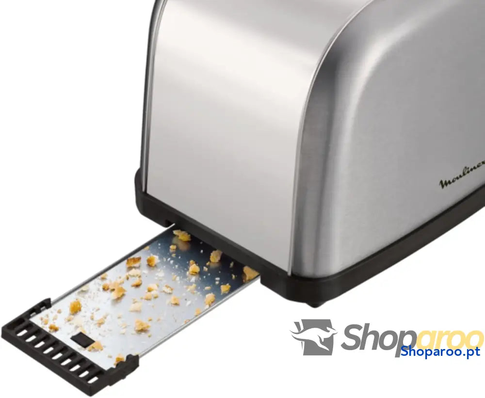 Moulinex Classic LS330D Torradeira de aço inoxidável 2 ranhuras longas e largas 1400 W 6 posições torrada função Stop