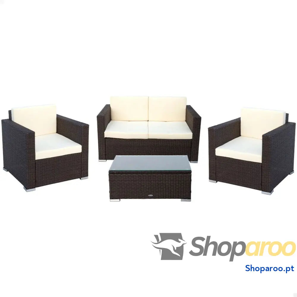 Móveis de jardim Aktive Preto Creme