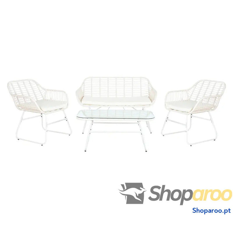 Móveis de jardim DKD Home Decor Branco 124 x 74 x 84 cm (4 Peças)