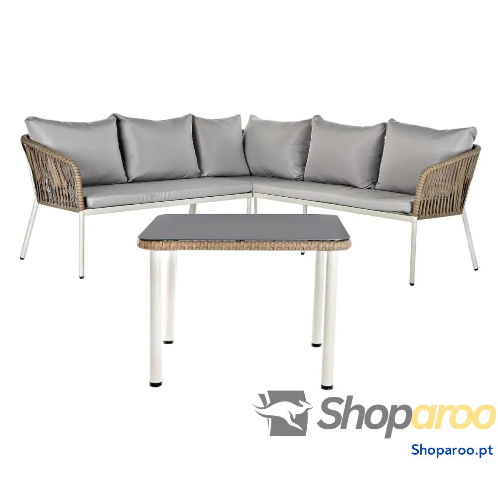 Móveis de jardim DKD Home Decor Branco Marrom claro 190 x 190 x 70 cm