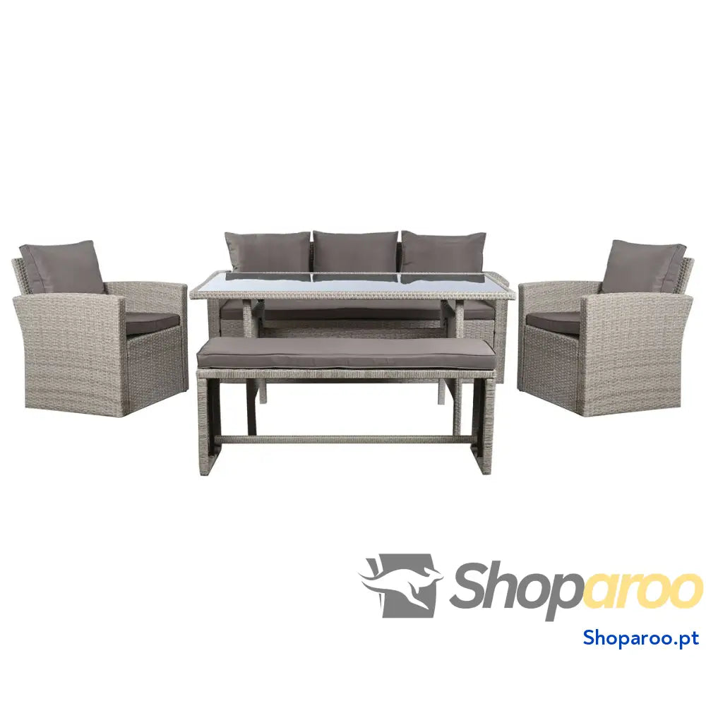 Móveis de jardim DKD Home Decor Castanho 177 x 72 x 80 cm (5 Peças)