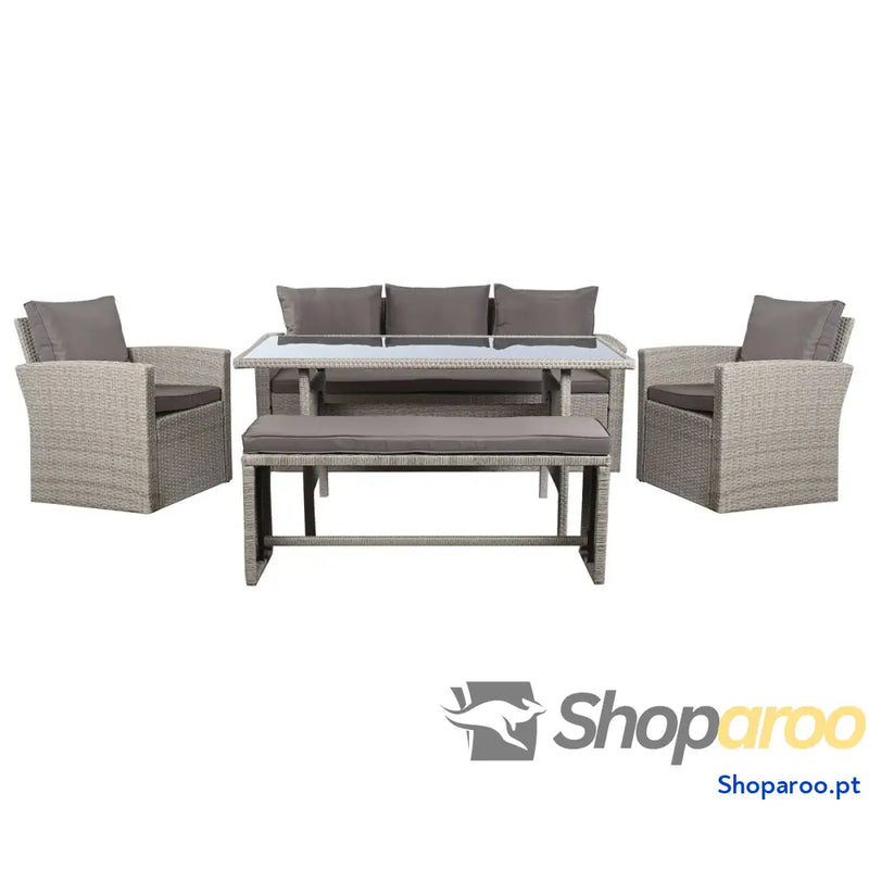 Móveis de jardim DKD Home Decor Castanho 177 x 72 x 80 cm (5 Peças)