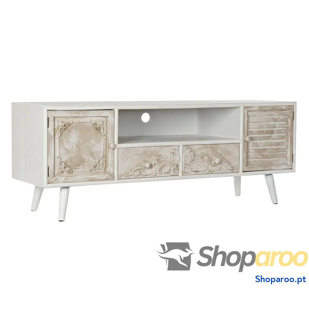 Móvel de TV DKD Home Decor Branco Bege 136 x 40,5 x 52 cm