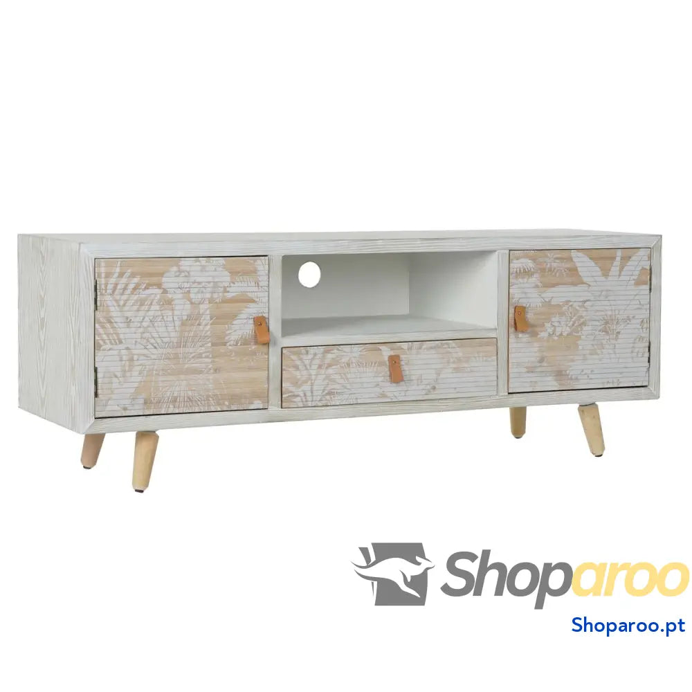 Móvel de TV DKD Home Decor Branco Madeira Bambu (140 x 40 x 51 cm)