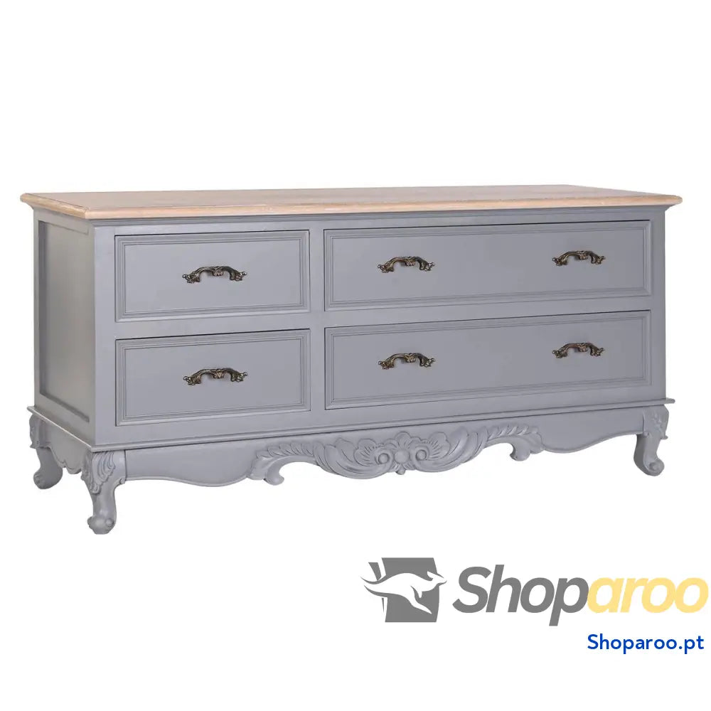 Móvel de TV DKD Home Decor Cinzento Natural 120 x 40 x 56.5 cm 120 x 40 x 56,5 cm