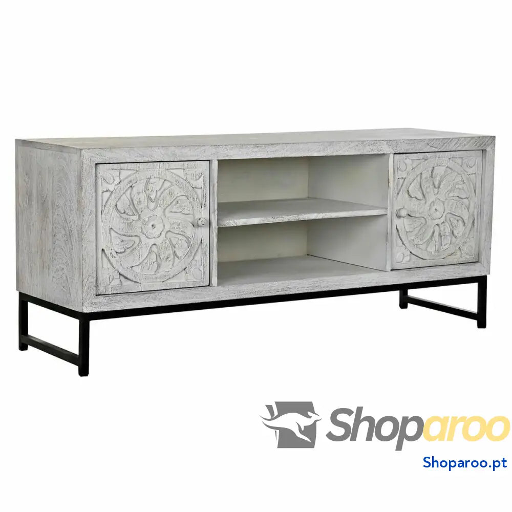 Móvel de TV DKD Home Decor Metal Madeira de mangueira (130 x 40 x 55 cm)