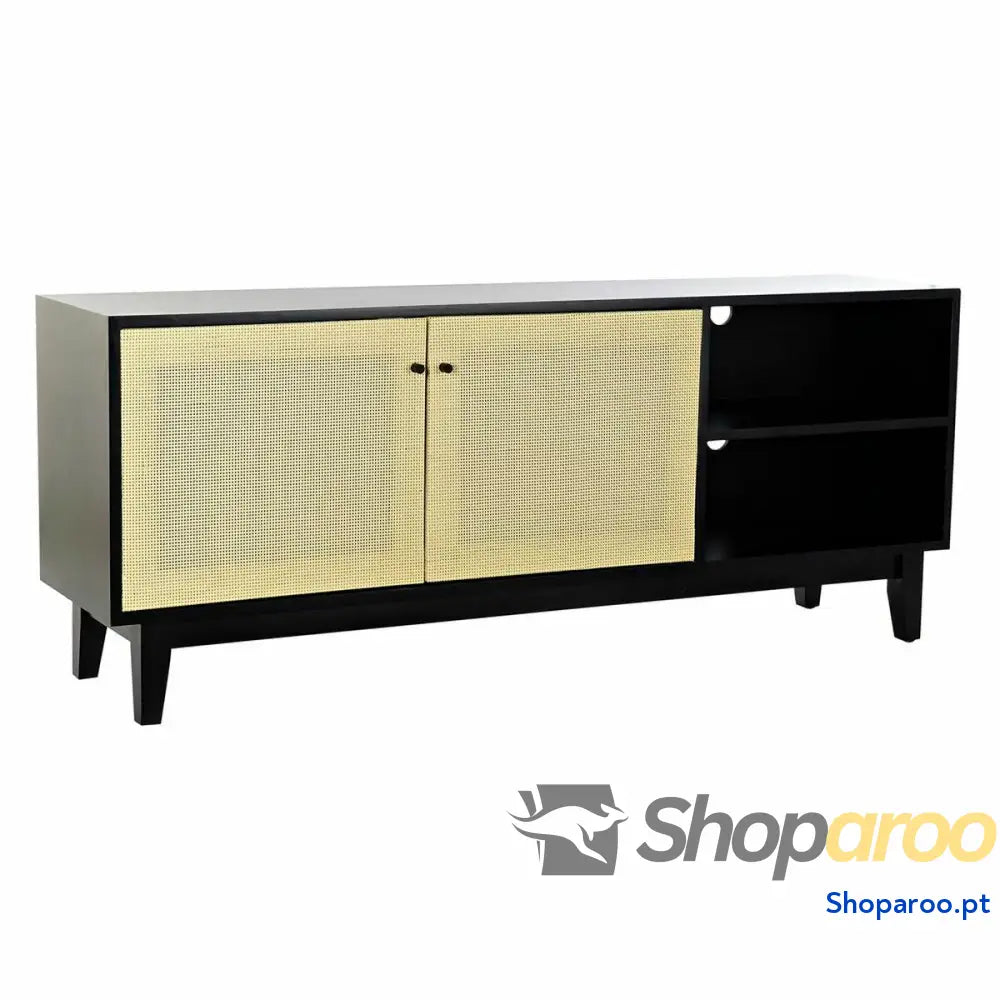 Móvel de TV DKD Home Decor Preto Abeto Rotim (160 x 65 x 38 cm)