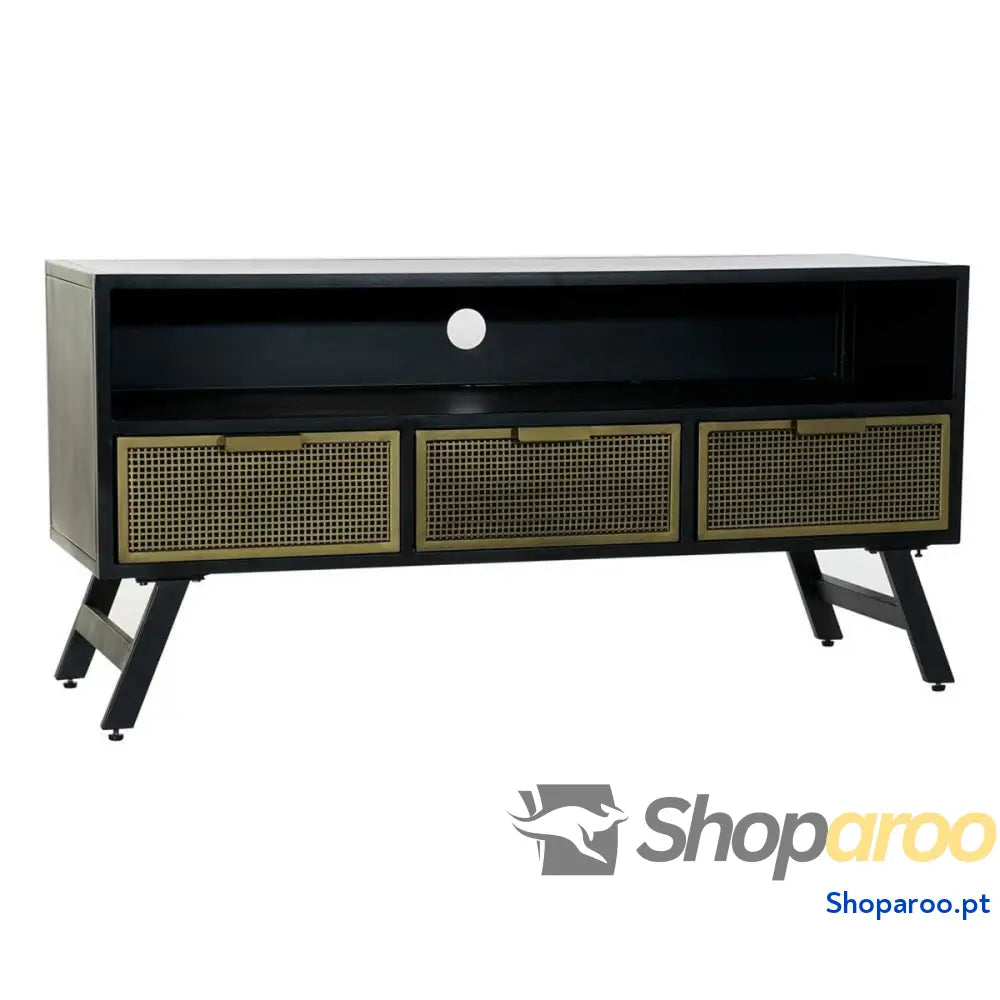 Móvel de TV DKD Home Decor Preto Metal Dourado (125 x 41 x 62 cm)