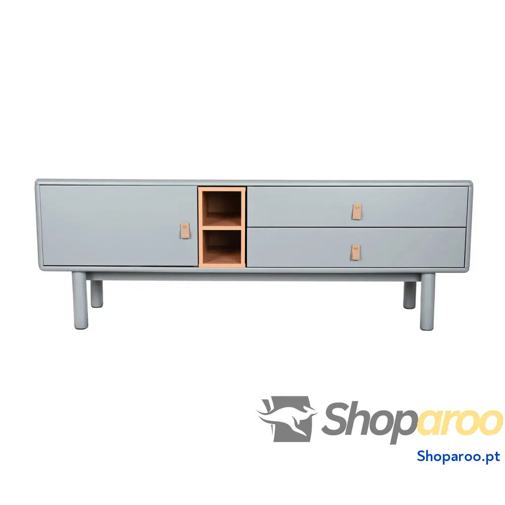 Móvel de TV Home ESPRIT Azul Cinzento Polipropileno Madeira MDF 140 x 40 x 55 cm