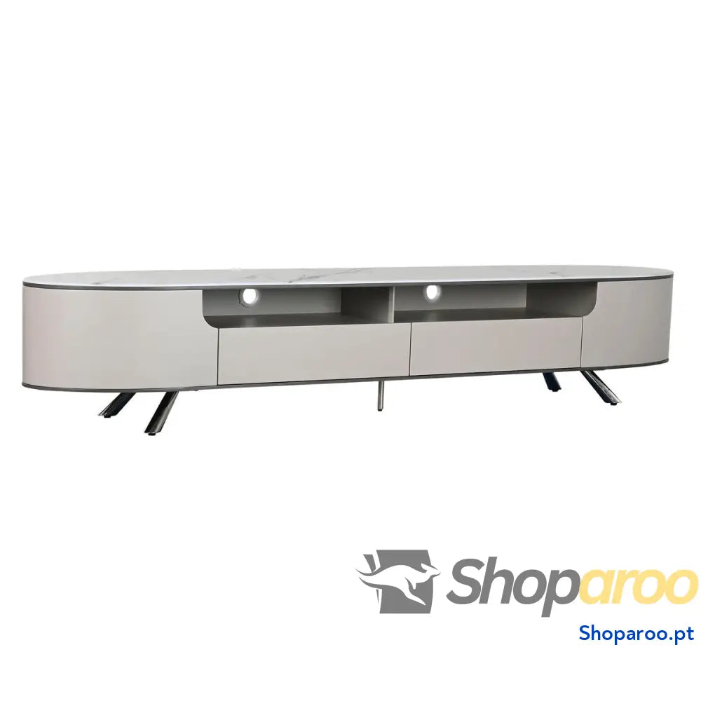 Móvel de TV Home ESPRIT Branco Bege 220 x 42 x 41,5 cm