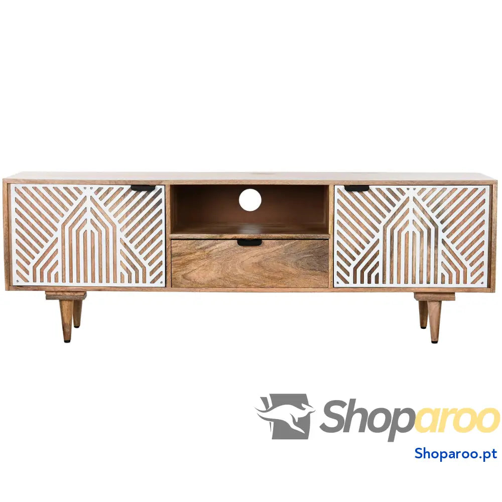Móvel de TV Home ESPRIT Branco Madeira de mangueira 160 x 41 x 55 cm