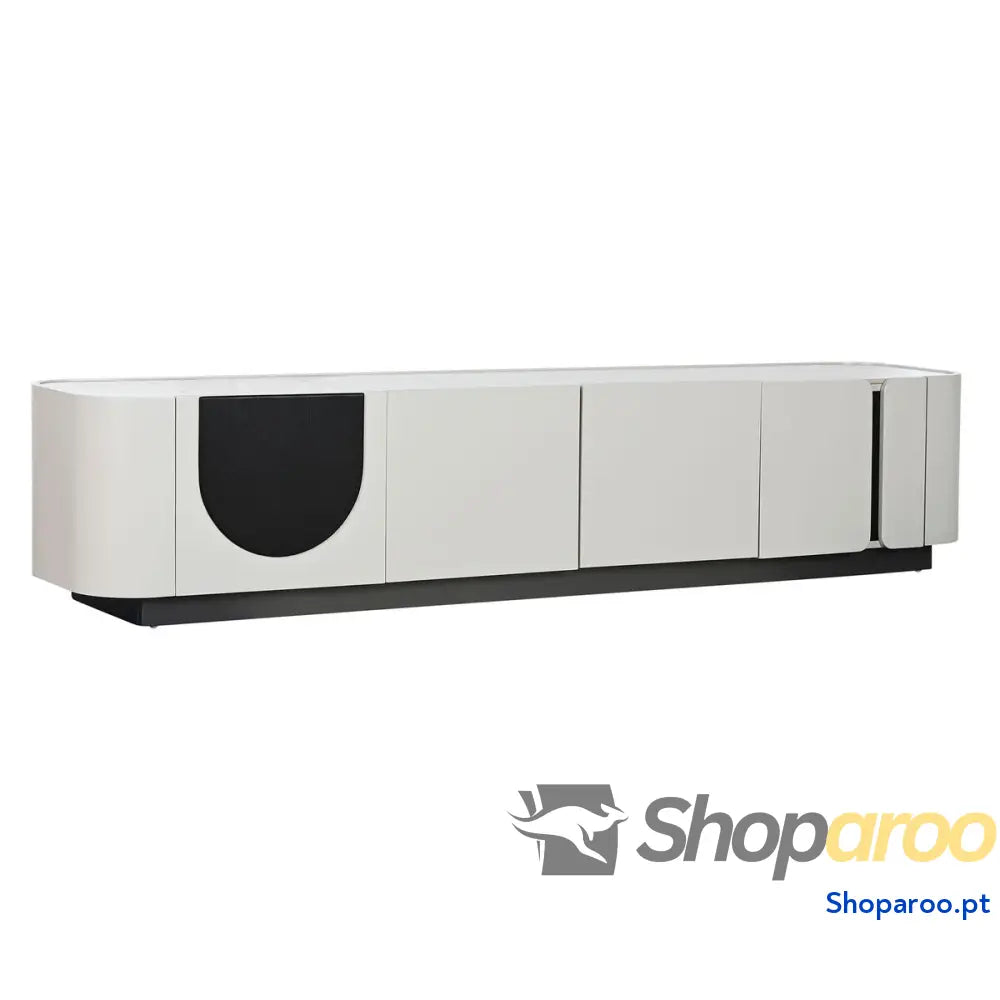 Móvel de TV Home ESPRIT Branco Preto Bege 200 x 40 x 42 cm