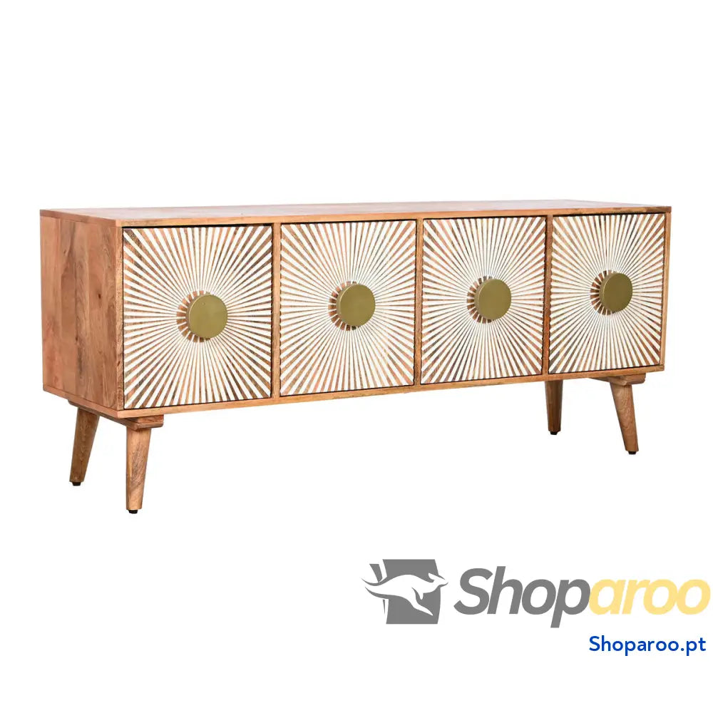 Móvel de TV Home ESPRIT Dourado Natural Madeira 145 x 40 x 60 cm