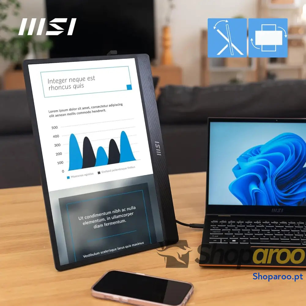 MSI Pro MP161 E2U Monitor portátil Full HD de 15,6’’ Panel IPS 1920 x 1080 60 Hz Pantalla Agradable a la Vista (PC
