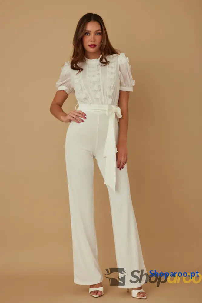 Multi Butterfly Sheer Pattern Jumpsuit