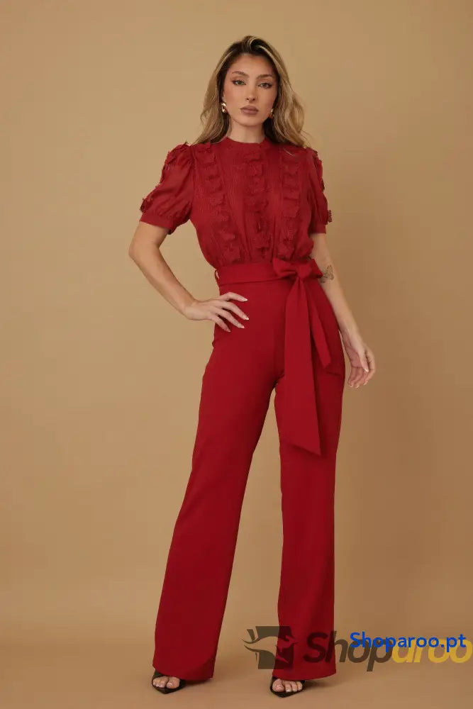 Multi Butterfly Sheer Pattern Jumpsuit