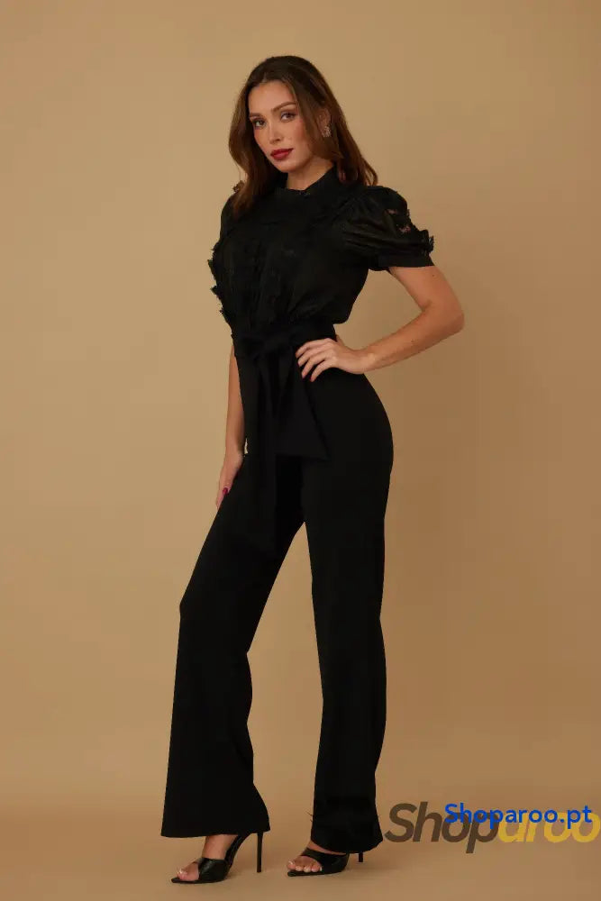 Multi Butterfly Sheer Pattern Jumpsuit