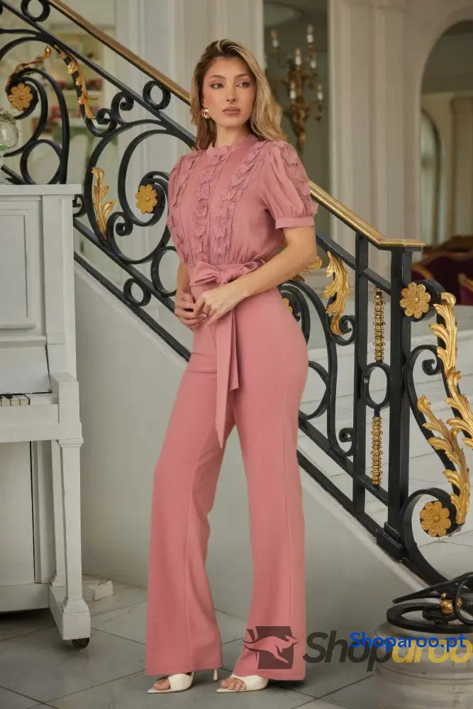 Multi Butterfly Sheer Pattern Jumpsuit