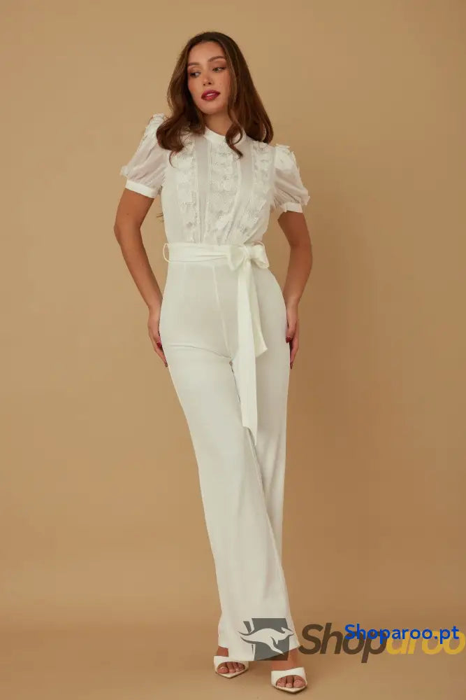 Multi Butterfly Sheer Pattern Jumpsuit