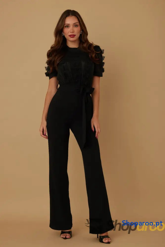 Multi Butterfly Sheer Pattern Jumpsuit