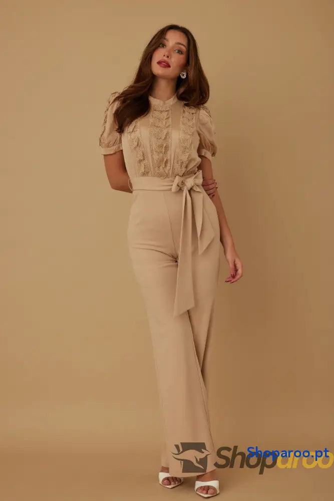 Multi Butterfly Sheer Pattern Jumpsuit