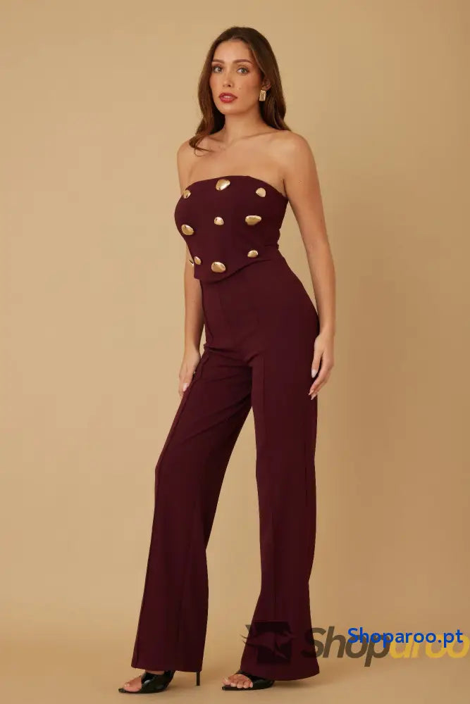 Multi Flat Mirror Stone Jumpsuit
