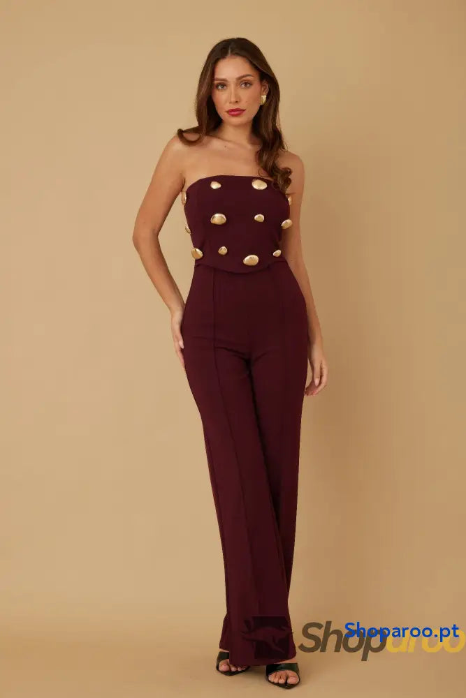 Multi Flat Mirror Stone Jumpsuit