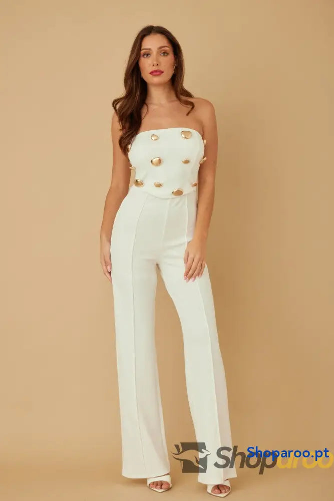 Multi Flat Mirror Stone Jumpsuit