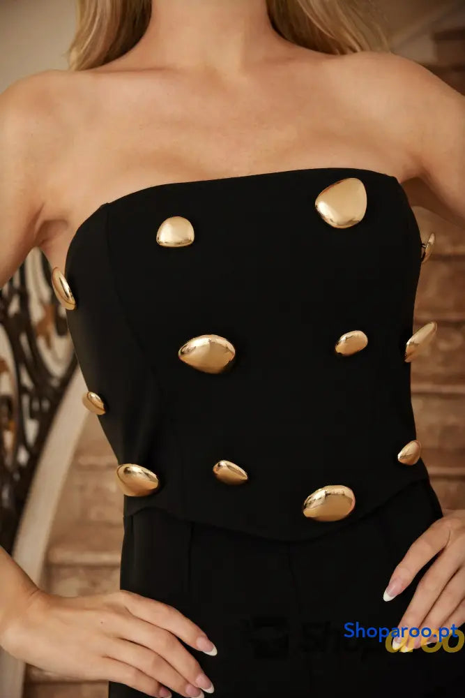 Multi Flat Mirror Stone Jumpsuit