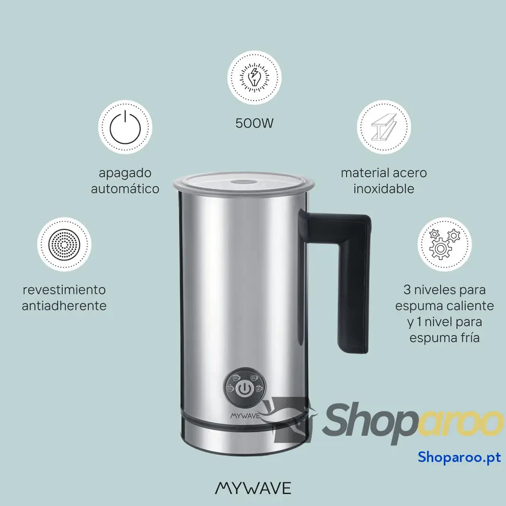 MyWave Espumador de leite potência 500 W Obtenha a espuma adequada aquece e gera 3 níveis quente 1 nível frio espumador