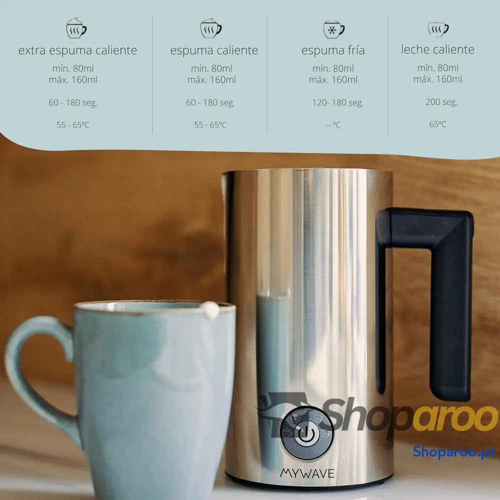 MyWave Espumador de leite potência 500 W Obtenha a espuma adequada aquece e gera 3 níveis quente 1 nível frio espumador