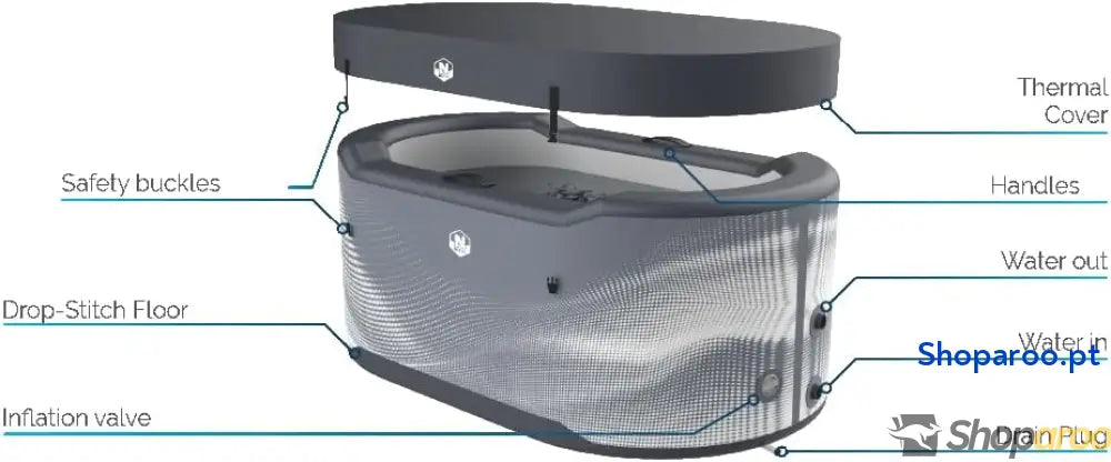 N NETSPA – SP JRV300 Cuenca ICEBATH JÄRVI Dropstich: Terapia fría Nueva generación 170 x 92 67 cm 1 Persona 300 L