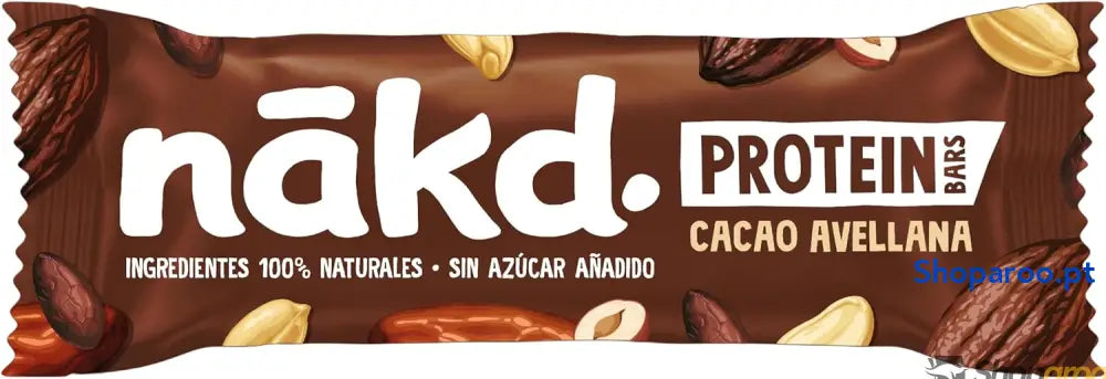 Barras protetoras Nākd Protein Cacau Avelã veganas com certificação kosher