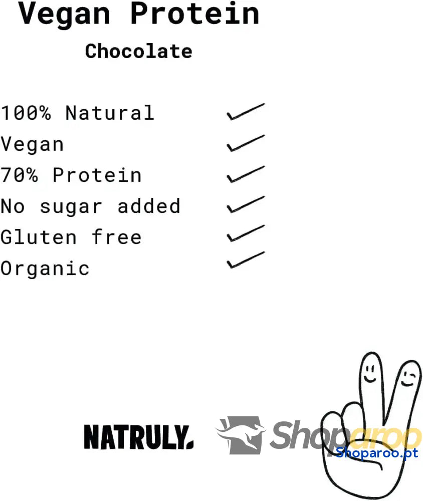 NATRULY Proteína Vegana BIO Chocolate 81% 100% Natural Sem Açúcar Glúten Lactose Soja 350g