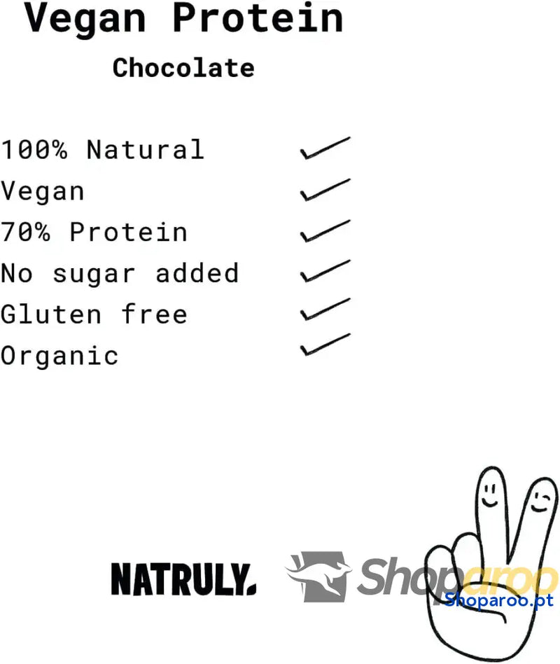 NATRULY Proteína Vegana BIO Chocolate 81% 100% Natural Sem Açúcar Glúten Lactose Soja 350g
