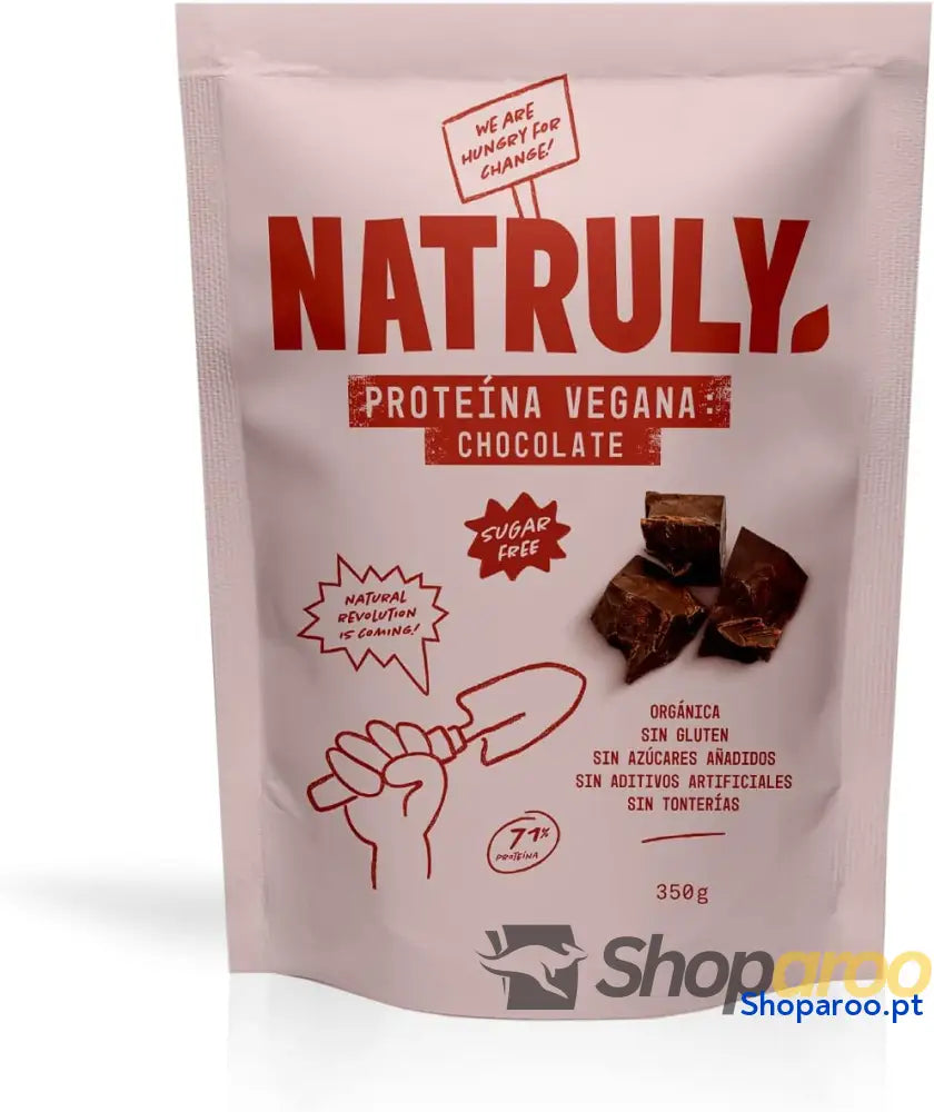 NATRULY Proteína Vegana BIO Chocolate 81% 100% Natural Sem Açúcar Glúten Lactose Soja 350g