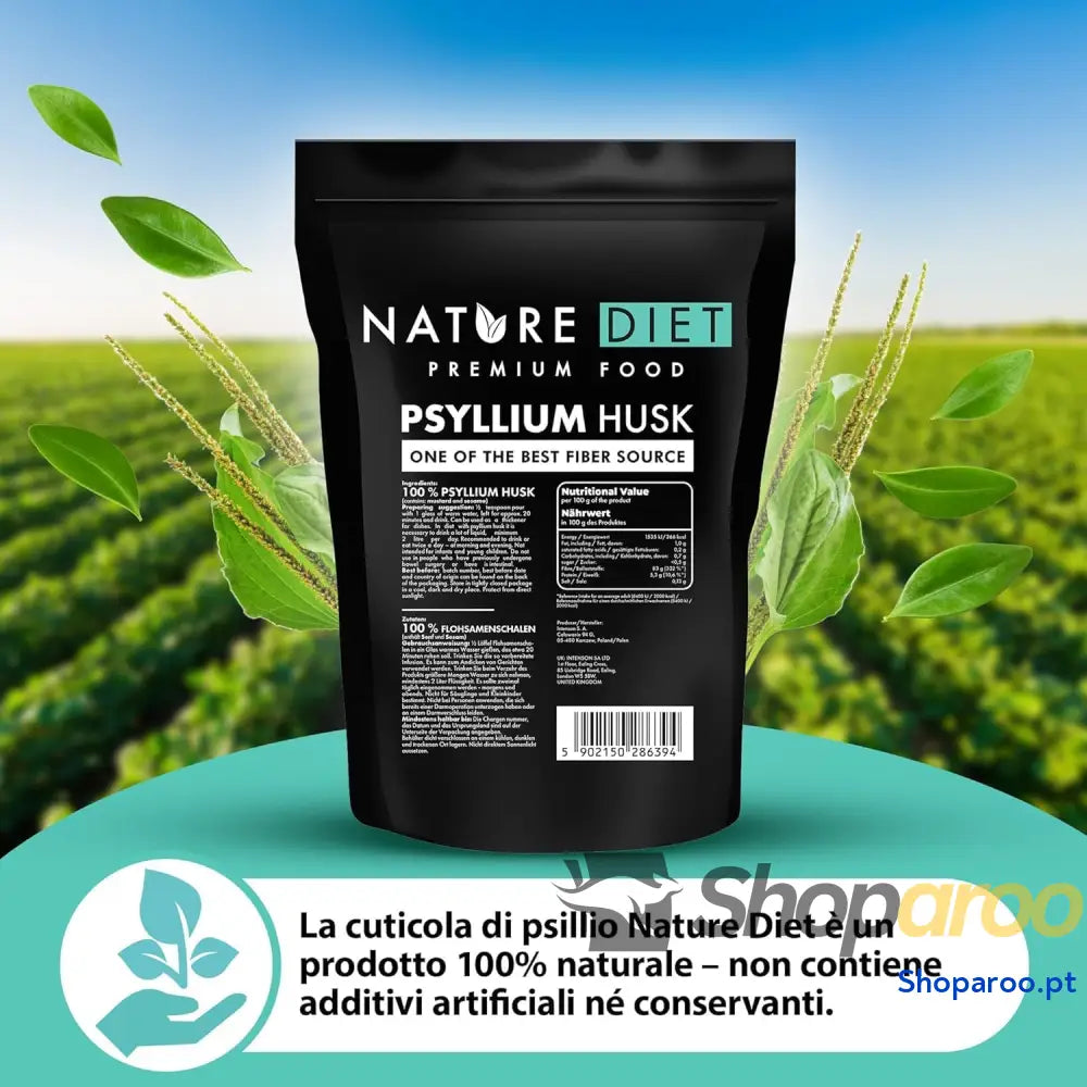 Nature Diet Casca de Psyllium 450 g | Alto em fibra vegano sem glúten e lactose para dieta Keto & Low Carb ideal
