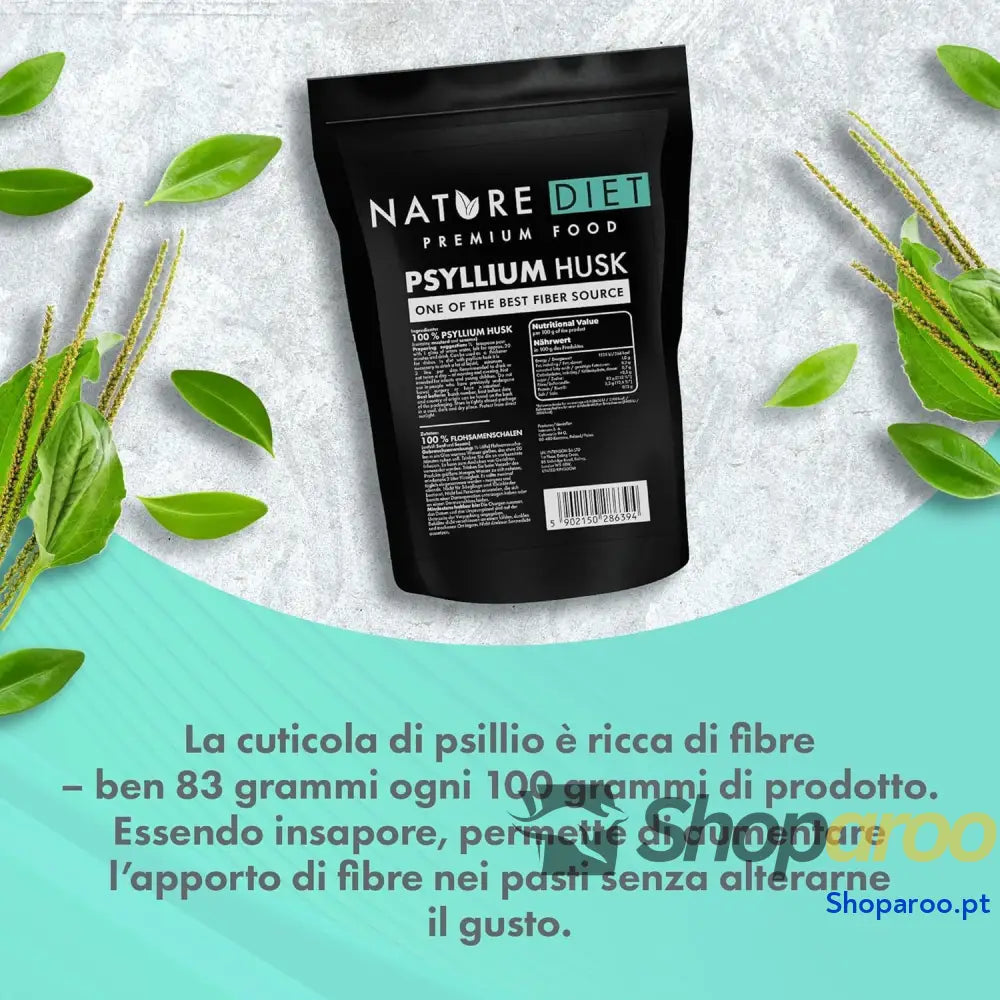 Nature Diet Casca de Psyllium 450 g | Alto em fibra vegano sem glúten e lactose para dieta Keto & Low Carb ideal
