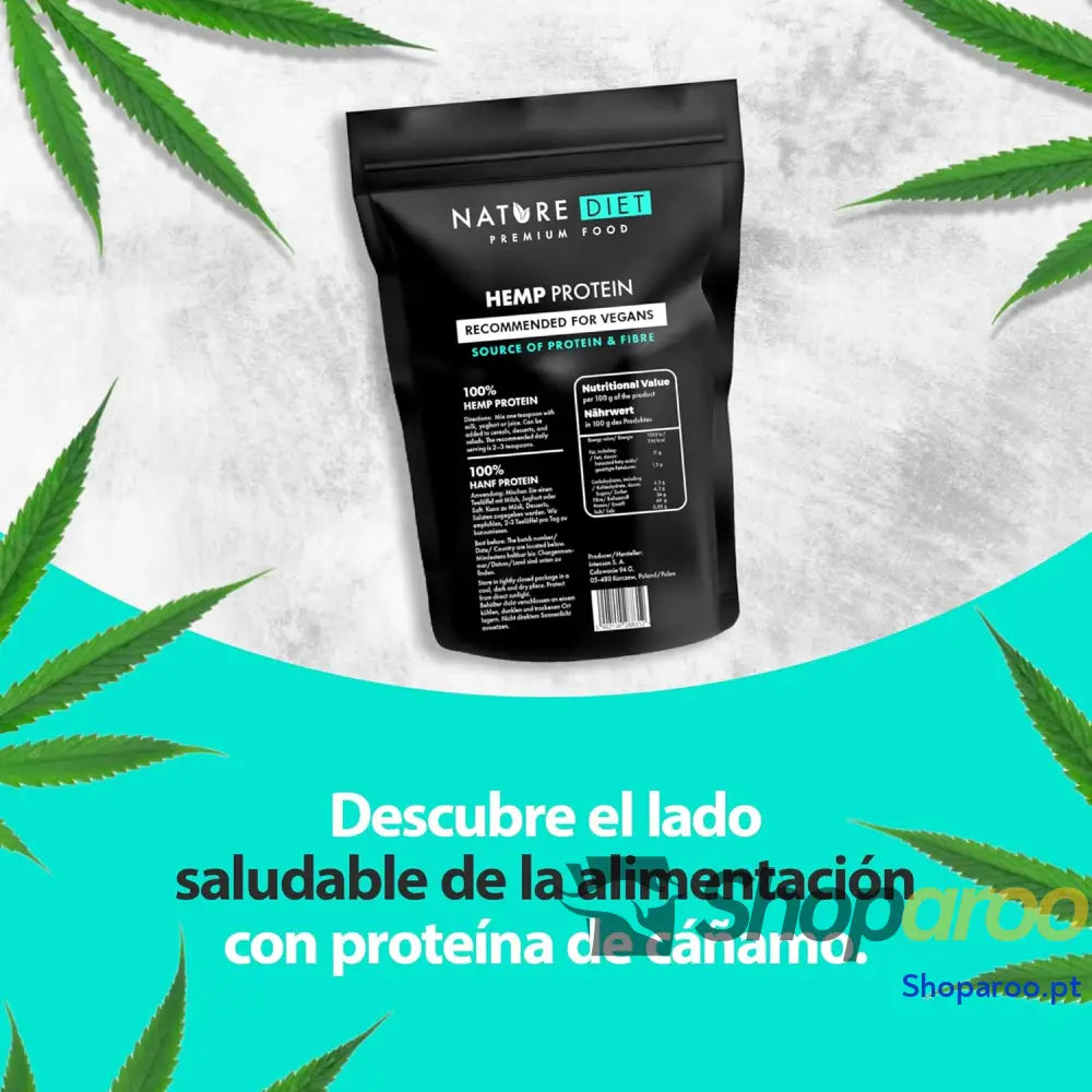 Nature Diet Proteína de cânhamo 1000 g vegano pó proteína à base plantas