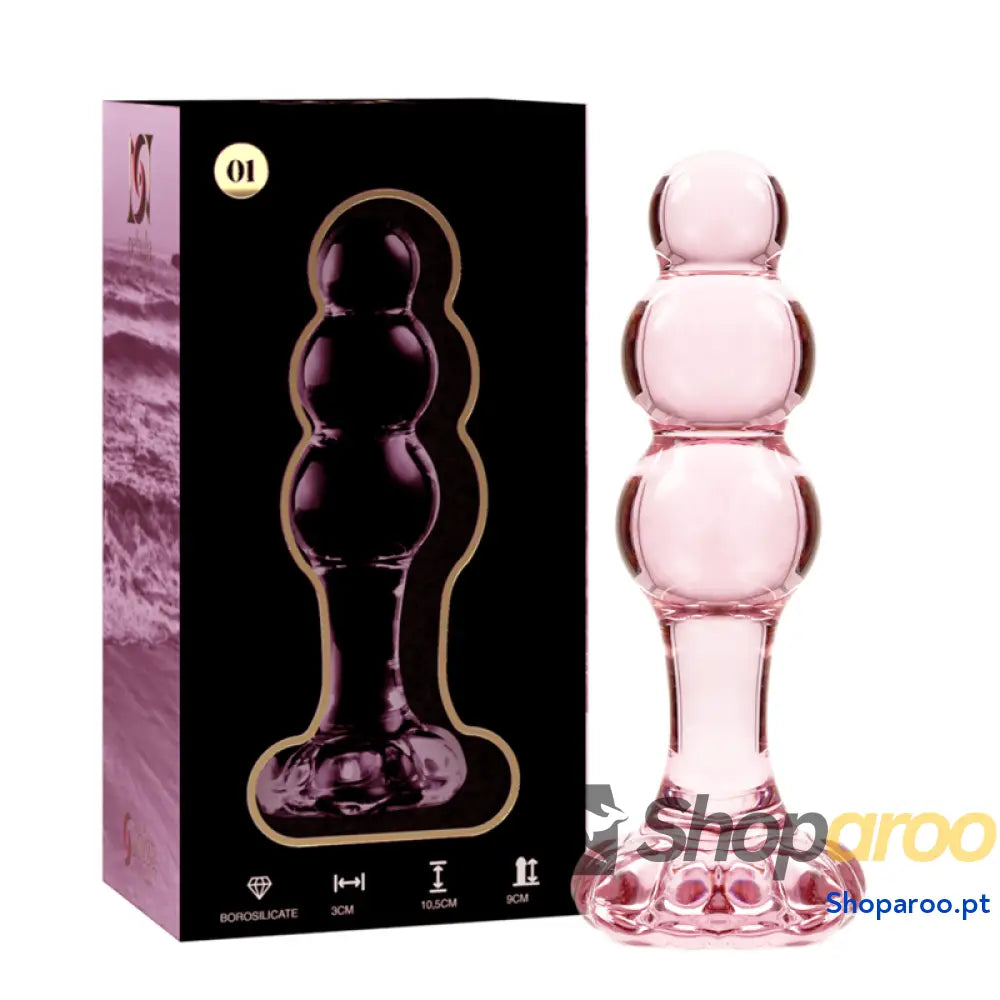 NEBULA SERIES BY IBIZA - MODELO 1 PLUG ANAL VIDRO BOROSILICADO ROSA 10.5 CM -O- 3 CM