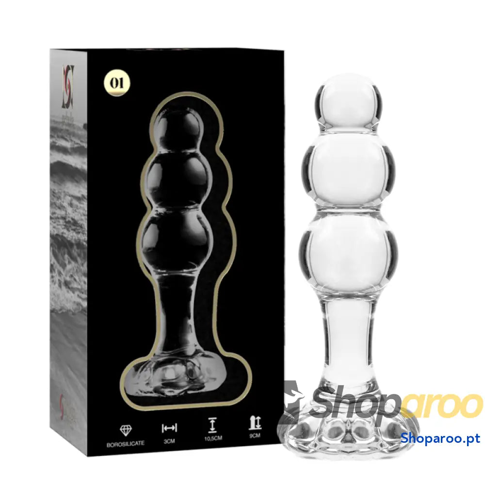 NEBULA SERIES BY IBIZA - MODELO 1 PLUG VIDRO BOROSILICADO TRANSPARENTE 10.5 CM -O- 3