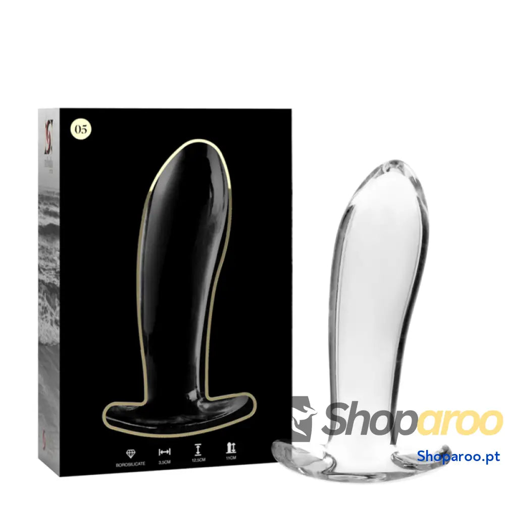 NEBULA SERIES BY IBIZA - MODELO 5 ANAL PLUG VIDRO BOROSILICADO TRANSPARENTE 12.5 CM -O- 3.5 CM