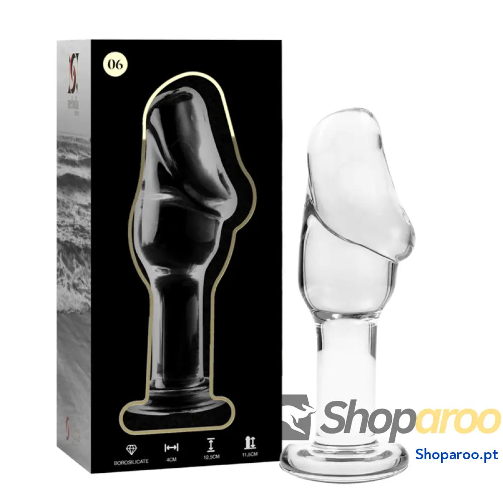 NEBULA SERIES BY IBIZA - MODELO 6 ANAL PLUG VIDRO BOROSILICADO TRANSPARENTE 12.5 CM -O- 4 CM