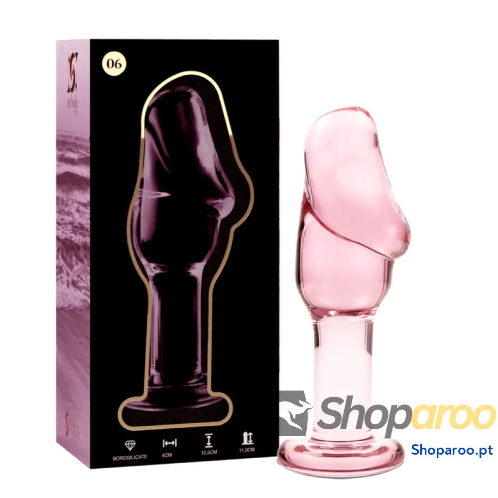 NEBULA SERIES BY IBIZA - MODELO 6 PLUG ANAL VIDRO BOROSILICADO ROSA 12.5 CM -O- 4 CM