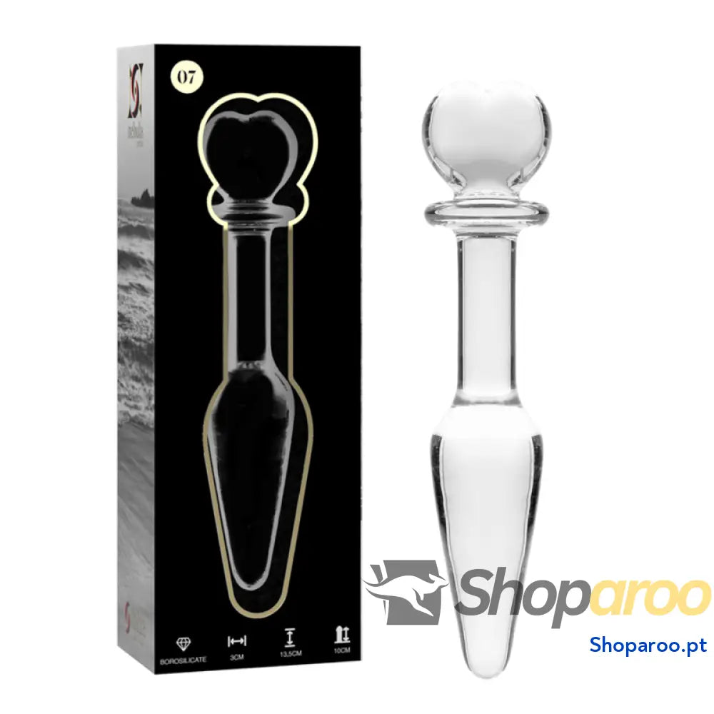 NEBULA SERIES BY IBIZA - MODELO 7 ANAL PLUG VIDRO BOROSILICADO TRANSPARENTE 13.5 CM -O- 3 CM