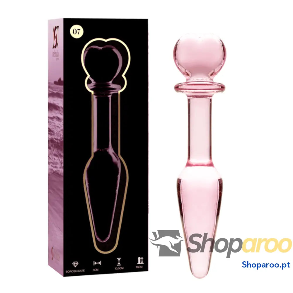 NEBULA SERIES BY IBIZA - MODELO 7 ANAL PLUG VIDRO BOROSILICADO ROSA 13.5 CM -O- 3 CM