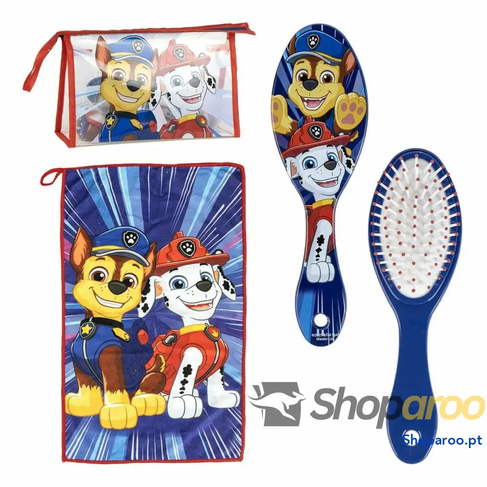 Nécessaire Com Acessórios The Paw Patrol Azul 7,5 x 16,5 x 23,5 cm 3 Peças