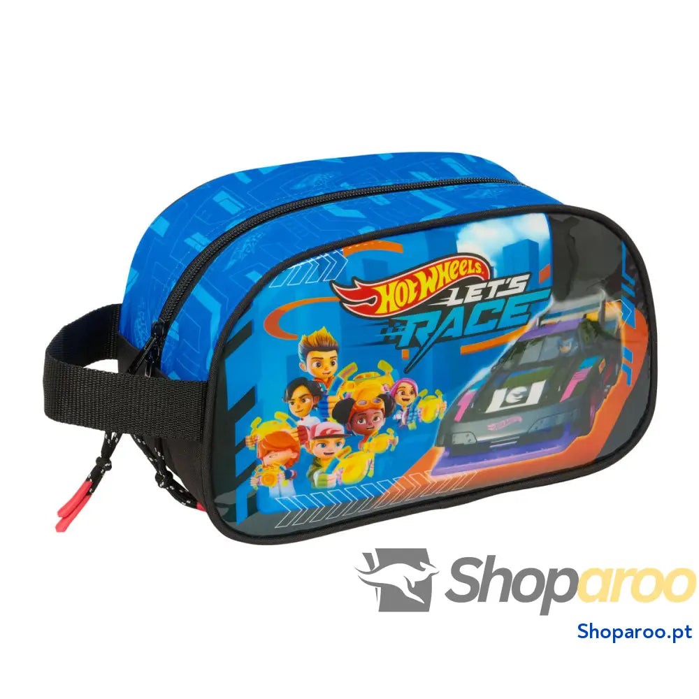 Nécessaire de Viagem Hot Wheels Let's race Azul Preto 26 x 15 x 12 cm